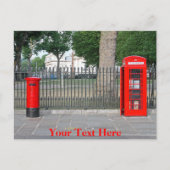 Telefooncabine en postbus in Londen Briefkaart (Voorkant)