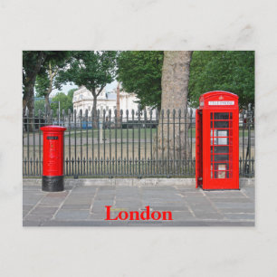 Telefooncabine en postbus in Londen Briefkaart