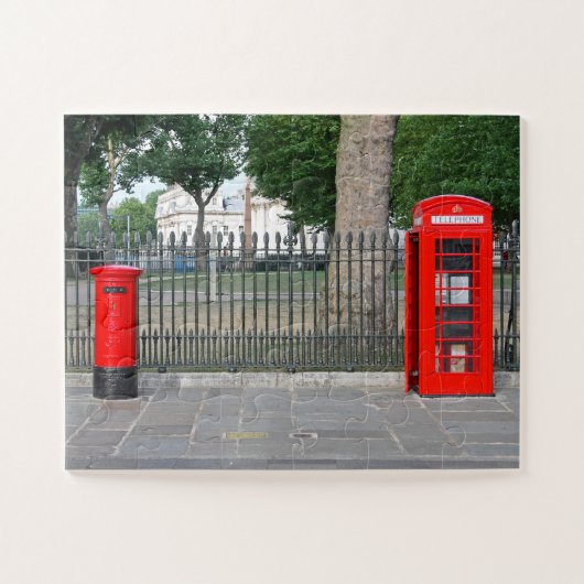 Telefooncabine en postbus in Londen Legpuzzel (Horizontaal)