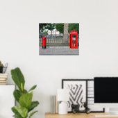 Telefooncabine en postbus in Londen Poster (Thuiskantoor)