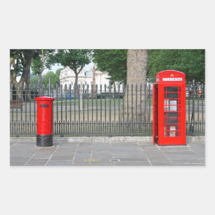 Telefooncabine en postbus in Londen Rechthoekige Sticker