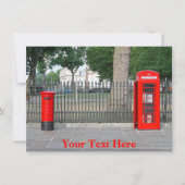 telefooncel en postbus in Londen Kaart (Voorkant)