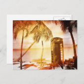  telefooncel gele gloed briefkaart (Voorkant / Achterkant)