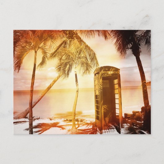  telefooncel gele gloed briefkaart (Voorkant)