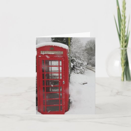 Telefooncel in de sneeuw lege Notitiekaart (Voorkant)