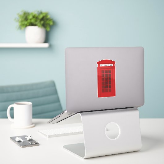 Telefooncel Sticker (Laptop op bureau)