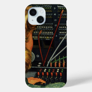 Telefooncentrale Operator, Vintage Zakelijk iPhone 15 Case