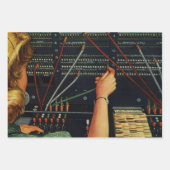 Telefooncentrale Operator, Vintage Zakelijk Inpakpapier Vel (Voorkant 3)