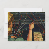 Telefooncentrale Operator, Vintage Zakelijk Kaart (Voorkant)