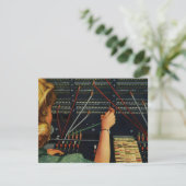 Telefooncentrale Operator, Vintage Zakelijk Kaart (Staand voorkant)