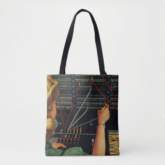 Telefooncentrale Operator, Vintage Zakelijk Tote Bag (Voorkant)