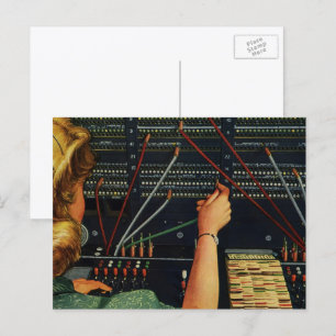 Telefooncentrale, Vintage bedrijven Briefkaart