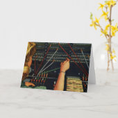 Telefooncentrale, Vintage bedrijven Kaart (Gele Bloem)