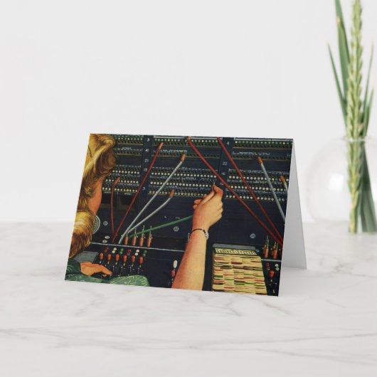 Telefooncentrale, Vintage bedrijven Kaart (Voorkant)