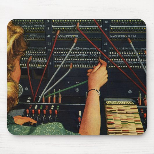 Telefooncentrale, Vintage bedrijven Muismat (Voorkant)