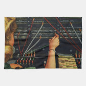 Telefooncentrale, Vintage bedrijven Theedoek (Horizontaal)