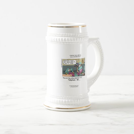 Telefooncode Blauwe Cartoon Funny Beer Stein Bierpul (Voorkant rechts)