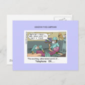 Telefooncode Blue Cartoon Funny Briefkaarten (Voorkant / Achterkant)