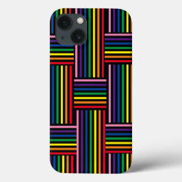 Telefoondraagtas - geweven regenboogkleurige linte Case-Mate iPhone case