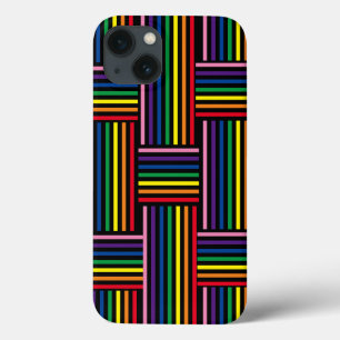 Telefoondraagtas - geweven regenboogkleurige linte Case-Mate iPhone case