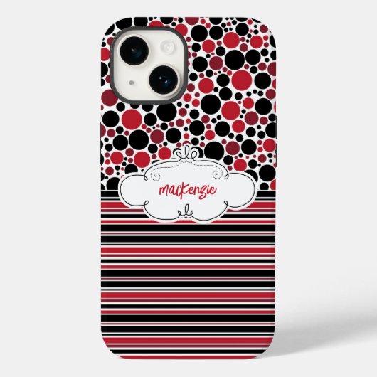 Telefoondraagtas met speciale Floral & Stripes Case-Mate iPhone Case (Achterkant)