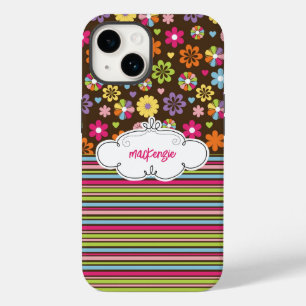 Telefoondraagtas met speciale Floral & Stripes Case-Mate iPhone 14 Hoesje