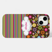 Telefoondraagtas met speciale Floral & Stripes Case-Mate iPhone Case (Achterkant (horizontaal))