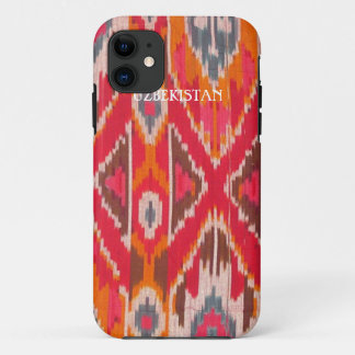 Telefoondraagtas van Ikat-stof iPhone 11 Hoesje