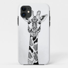 Telefoondraagtas voor Giraffe van patchwork iPhone 11 Hoesje