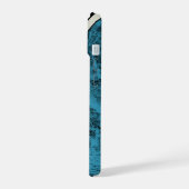 Telefoondraagtas "Wood Turquoise" iPhone 15 Case (Linkerkant)
