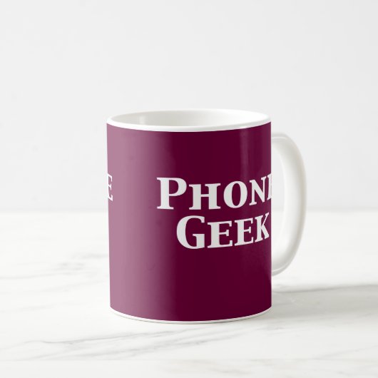 Telefoongeek cadeaus koffiemok (Voorkant rechts)