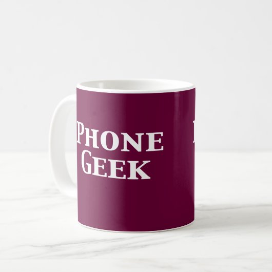 Telefoongeek cadeaus koffiemok (Voorkant links)