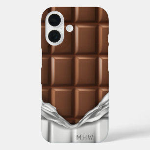 Telefoongevallen met aangepaste monogram "Chocolat iPhone 16 Hoesje