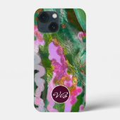 Telefoongevallen Psychedelic lila groen monogram Case-Mate iPhone Case (Achterkant)