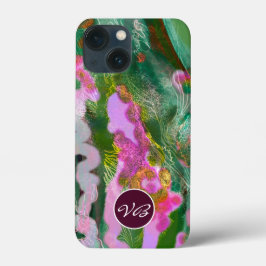 Telefoongevallen Psychedelic lila groen monogram Case-Mate iPhone Case