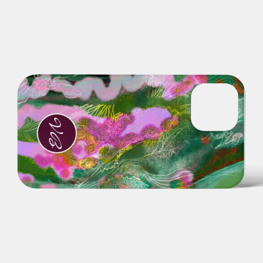Telefoongevallen Psychedelic lila groen monogram Case-Mate iPhone Case (Achterkant (horizontaal))
