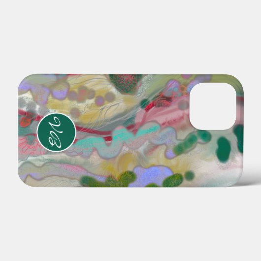 Telefoongevallen Psychedelic Pink Mint Monogram Case-Mate iPhone Case (Achterkant (horizontaal))