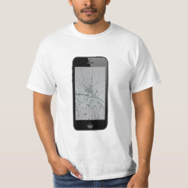 Telefoonglas met gebroken glas t-shirt
