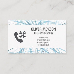 Telefoonhardwarepictogram   Abstracte lijnen Visitekaartje