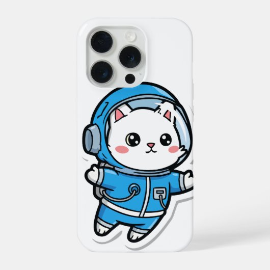 Telefoonhoes Cute Astronaut Kat iPhone Hoesje (Achterkant)