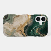 Telefoonhoes met groen marmeren patroon ontwerp iPhone 16 hoesje (Achterkant horizontaal)