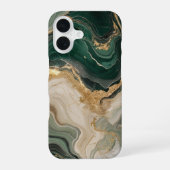 Telefoonhoes met groen marmeren patroon ontwerp iPhone 16 hoesje (Achterkant)