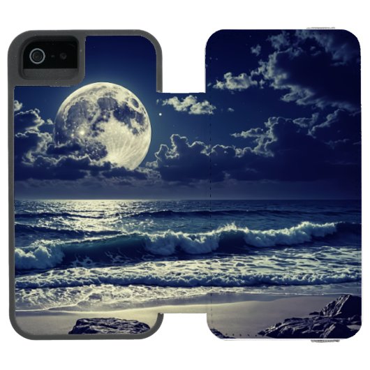 Telefoonhoes met maanontwerp incipio iPhone portemonnee hoesje (Agenda Open)