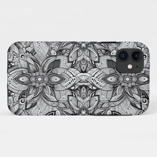 Telefoonhoes met zwart en wit patroon Case-Mate iPhone case (Achterkant (horizontaal))