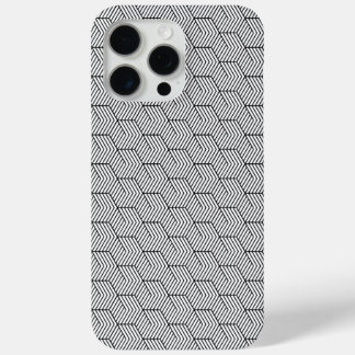 Telefoonhoes Zwart Patroon Lijn Kubus Geometrie Ee iPhone 15 Pro Max Hoesje