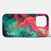 Telefoonhoesje, alcoholinkt magenta en groen Case-Mate iPhone case (Achterkant (horizontaal))