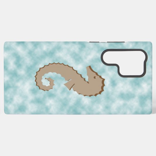 Telefoonhoesje - gestileerde zeepaardje in water samsung galaxy hoesje (Achterkant horizontaal)