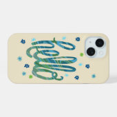 Telefoonhoesje Hello met leuke bloemen iPhone 15 Case (Achterkant horizontaal)