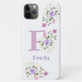 Telefoonhoesje Initiaal Plus Naam & Floral Design Case-Mate iPhone Case