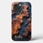 Telefoonhoesje, marineblauwe hars, Burl Wood Desig Case-Mate iPhone Case (Achterkant)